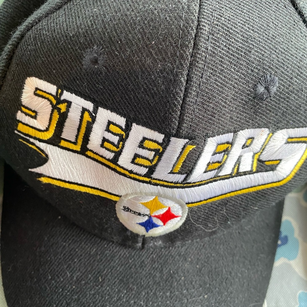 NFL Steelers Black Cap with Embroidered Logo Patch